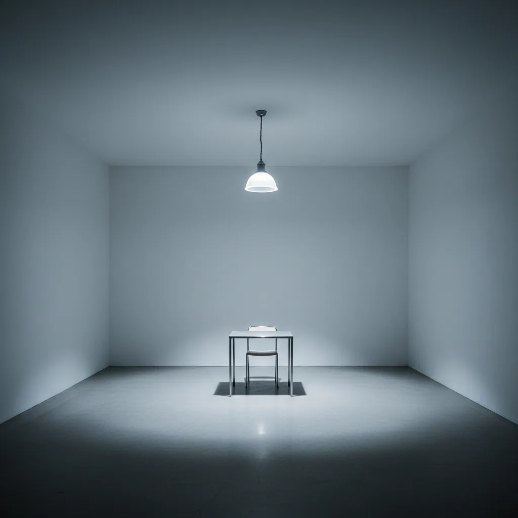 L'effet d'un plafonnier unique au centre : ombres dures et coins sombres, l'erreur la plus fréquente