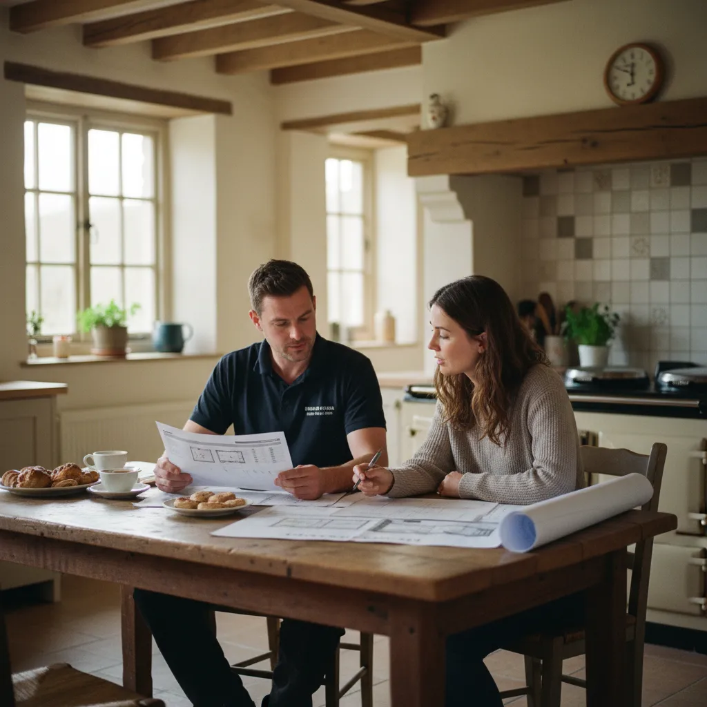 Étude des devis et plans techniques avec un chauffagiste certifié RGE avant le début des travaux