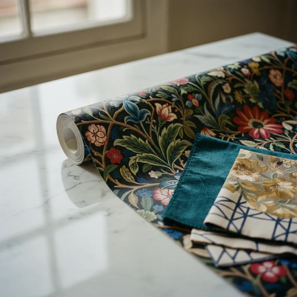 Le rendu chromatique d'un papier peint premium révèle des nuances impossibles à obtenir en impression standard