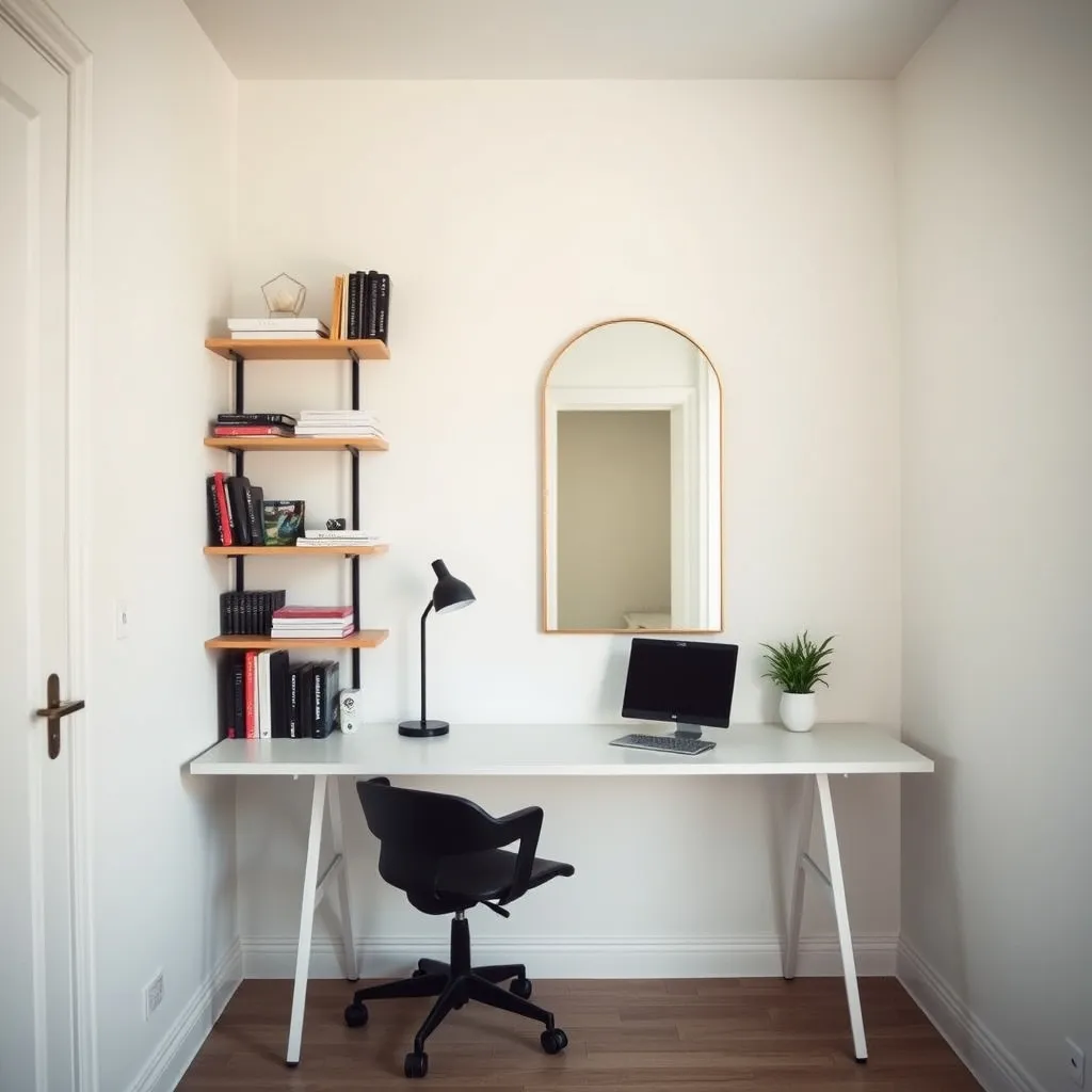 En petit espace, la verticalité et les teintes claires permettent d'optimiser chaque mètre carré de bureau professionnel