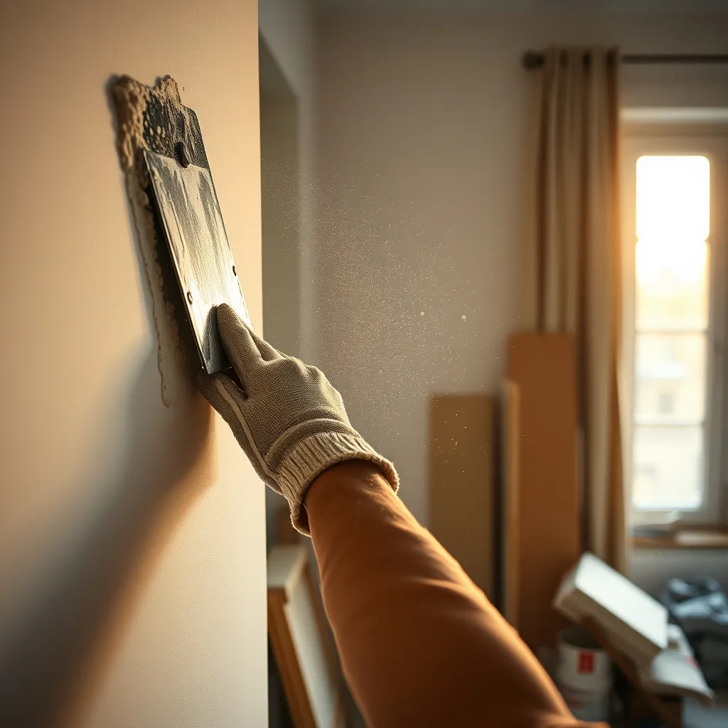 L'application d'un enduit mural, l'un des gestes fondamentaux enseignés en formation rénovation