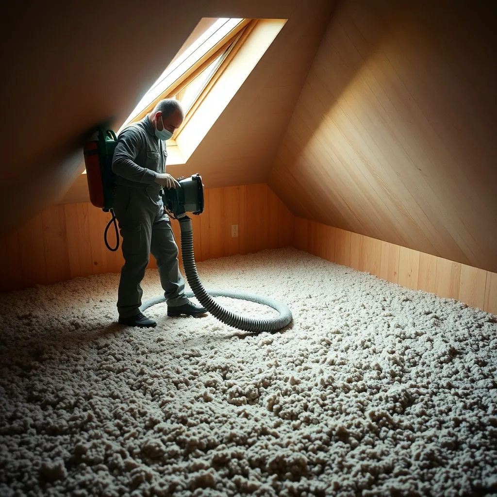 Soufflage de ouate de cellulose en combles perdus par un artisan RGE