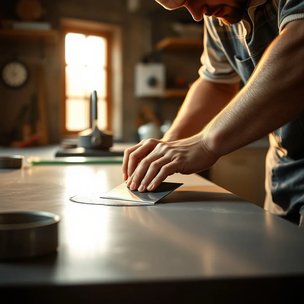 Application du béton ciré à la taloche inox : un geste technique qui demande un savoir-faire professionnel