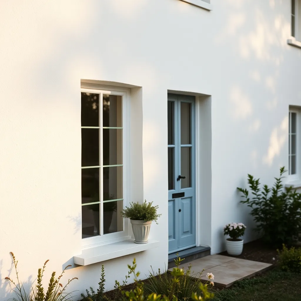 Façade d'une maison de 140 m² après isolation thermique par l'extérieur et enduit neuf