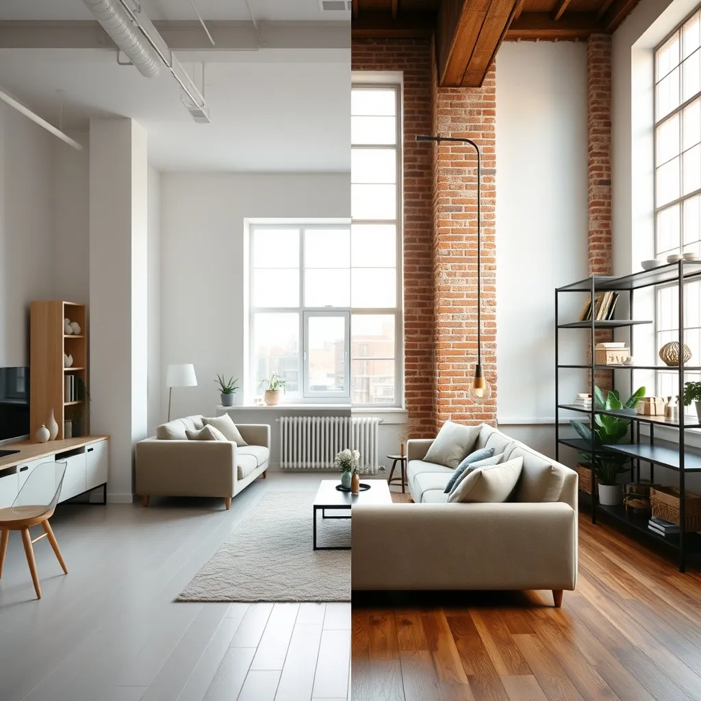 Le contraste entre style scandinave et style industriel illustre deux approches radicalement différentes de la décoration